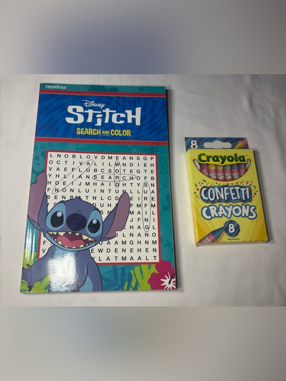 2 New Disney Stitch Search and Color Activity Book - Blue and Teal